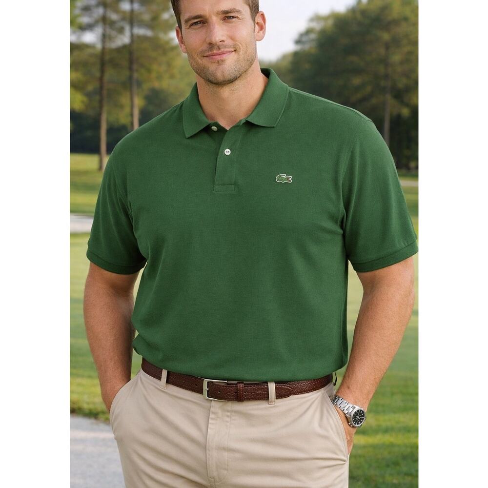 Lacoste Polo Shirt Mens 3XL Green Polo Golf Classic Fit Cotton Preppy Club